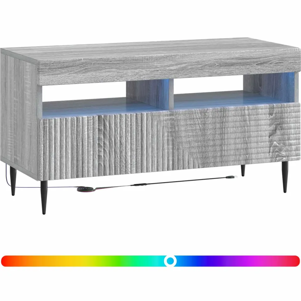 vidaXL LED tv-meubel HAARLEM 81 x 35 x 43 cm Grijs Sonoma Bewerkt hout