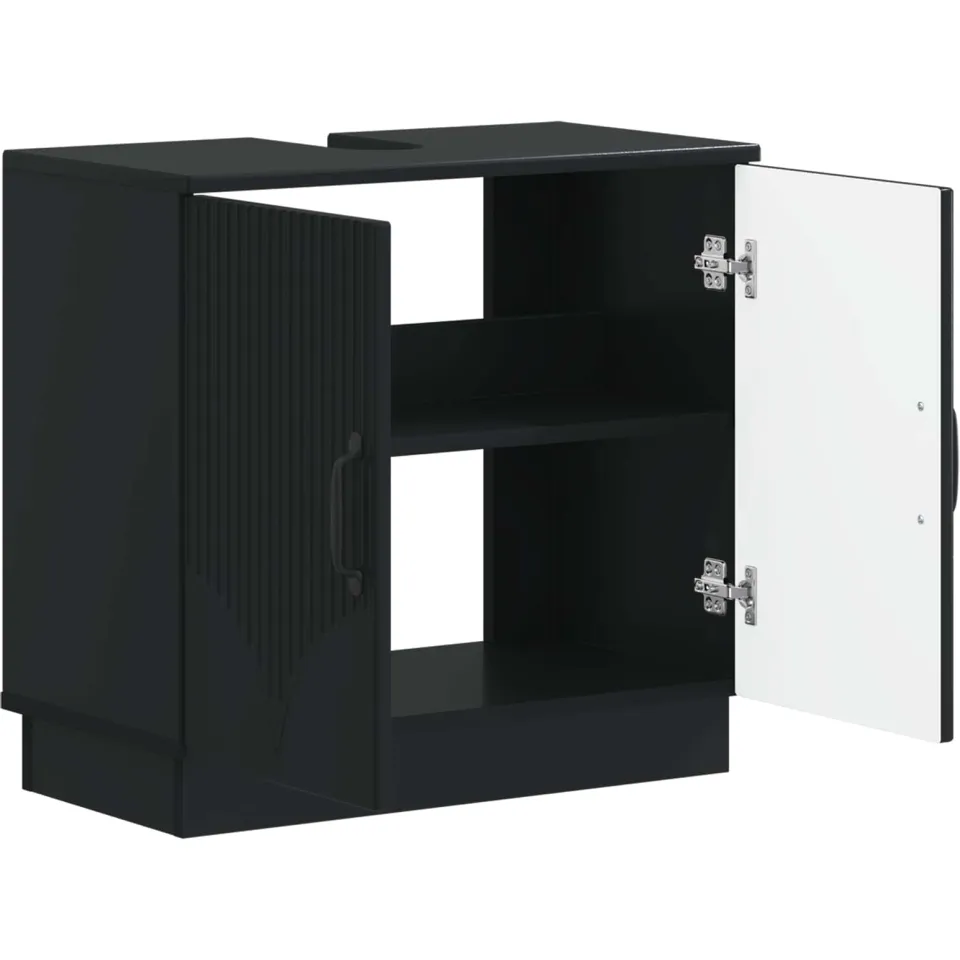 vidaXL Badkamer wastafelkast HOORN Zwart 59,5 x 31,5 x 56 cm