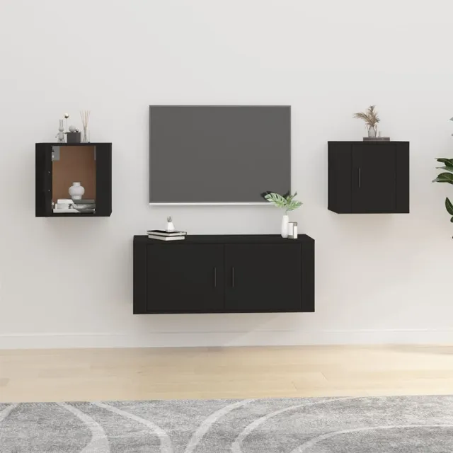 vidaXL Tv-wandmeubels 2 st 40x34,5x40 cm zwart, foto 2