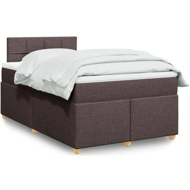 vidaXL Boxspring met matras stof donkerbruin 120x190 cm bruin