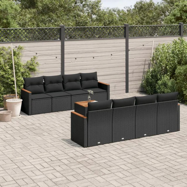 vidaXL Patio Sofa Set 8-zits Black, foto 2