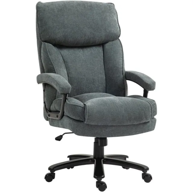 Merax XXL Ergonomische Bureaustoel voor Grote Personen – Draagvermogen 200 kg – Extra Brede en Hoge Stoel – Luxe Zachte Stoffen Bekleding – Verstelbare Zithoogte – Grijs
