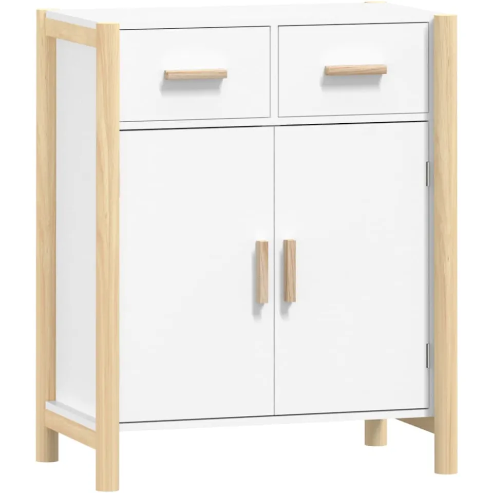 vidaXL Dressoir 62x38x75 cm bewerkt hout wit, foto 3