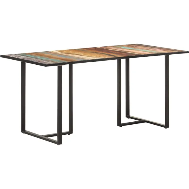 vidaXL Eettafel 160 cm massief gerecycled hout Bruin
