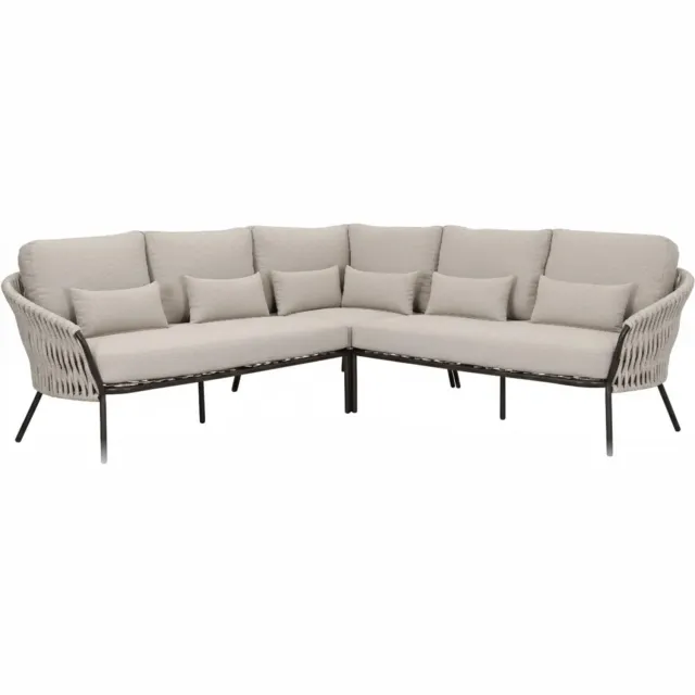 AVH-Collectie Sarenza hoek loungeset 3 delig zand rope terre frame Bruin / Terre