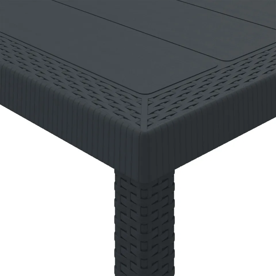vidaXL Tuinstafel Antraciet 100 x 100 x 73 cm poly rattan, foto 3