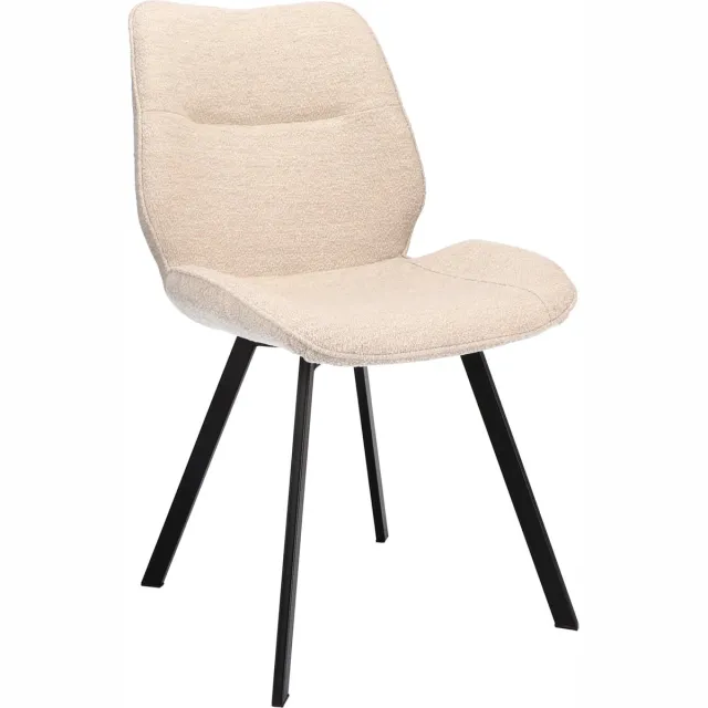 Icon Living Stoel Maeve - Stof Alpine Natural - Poot Zwart Wit