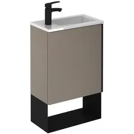 Royo Fonteinmeubelset Indus - Inclusief Wastafel En Open Plank - Softclose - Rokerig Zand - 46x25x70cm Hout overig