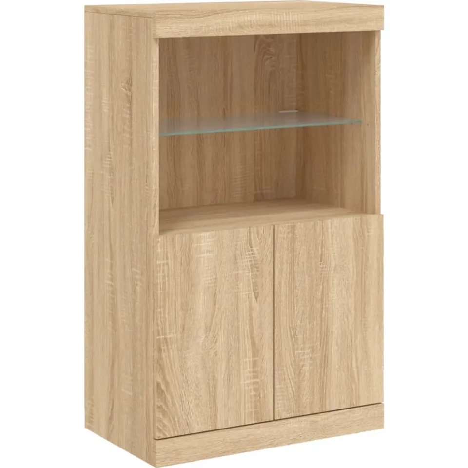 vidaXL Dressoir met LED-verlichting 60,5x37x100 cm sonoma eikenkleurig