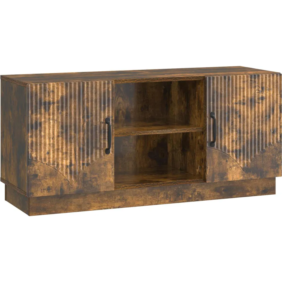 vidaXL TV-kast 102 x 34,5 x 47 cm Gerookt eiken Bewerkt hout Bruin