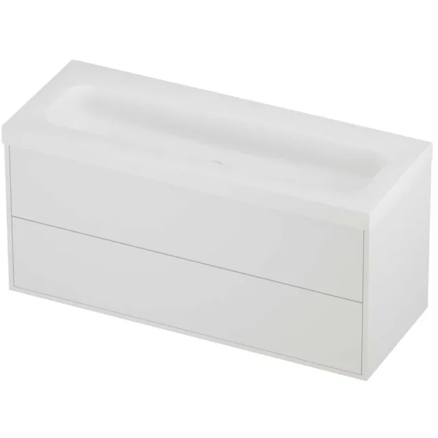 Proline Haga Badmeubelset Polystone Mezza Zonder Kraangat 120x46x58 cm Mat Wit Mat White
