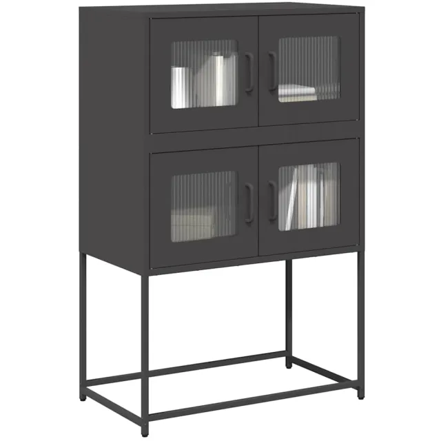 vidaXL Hoge kast 68x39x107 cm staal zwart
