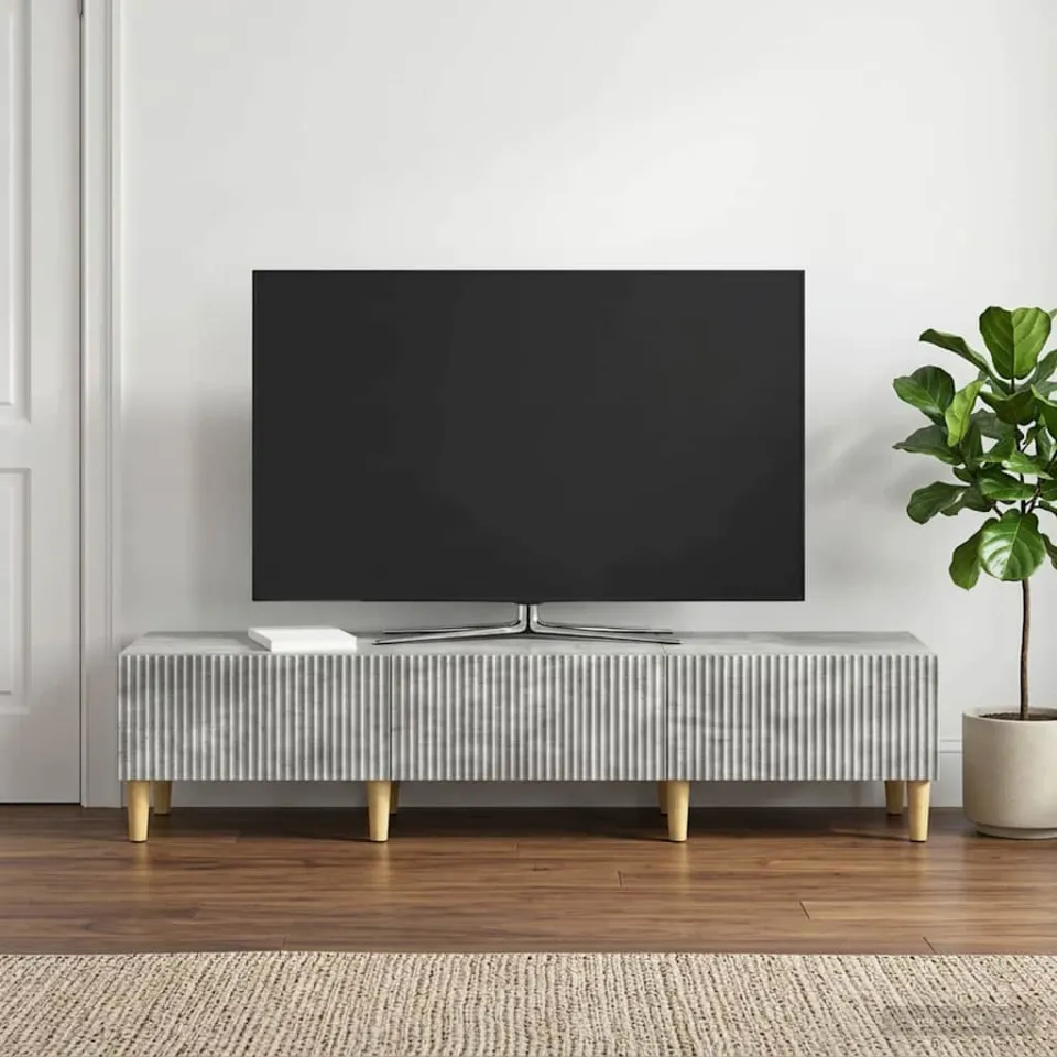 vidaXL TV-kast met lade Betongrijs 147 x 34,5 x 30 cm Bewerkt hout grijs, foto 4