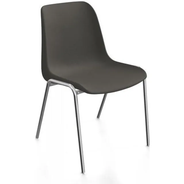 ABC Kantoormeubelen Kantinestoelen Rome kunststof stapelbaar antraciet koppelbaar