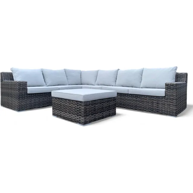 Mondial Living Loungeset / Hoekset Nashville inclusief Hocker Bruin