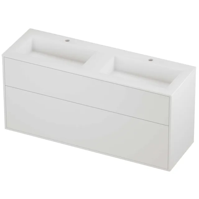 Proline Aristo Badmeubelset Polystone Elegant 2 Laden 140x46x67 cm Mat Wit Mat White