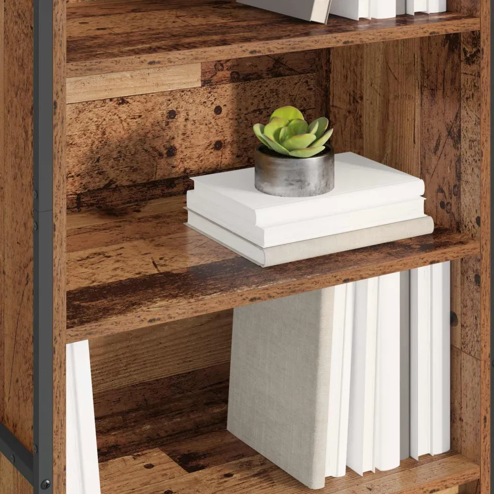 vidaXL Hoge Kasten Oud Hout 60 x 36 x 200 cm Bewerkt hout bruin, foto 3