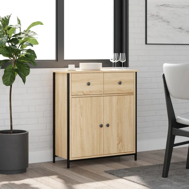 vidaXL Dressoir 70x30x80 cm bewerkt hout sonoma eikenkleurig Bruin