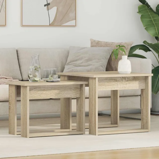 vidaXL Koffietafel Set 2 st Sonoma Eiken 50 x 52 x 42 cm Bewerkt hout, foto 2