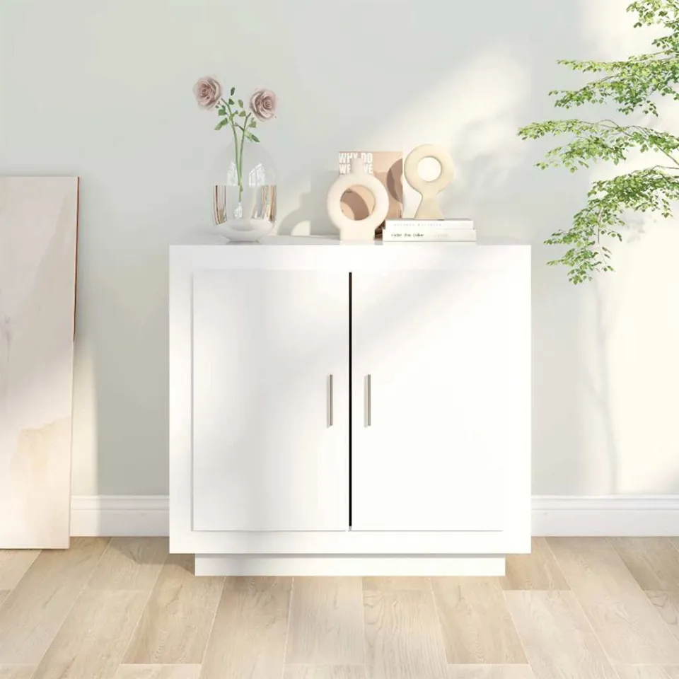 vidaXL Dressoir 80x40x75 cm bewerkt hout wit, foto 3