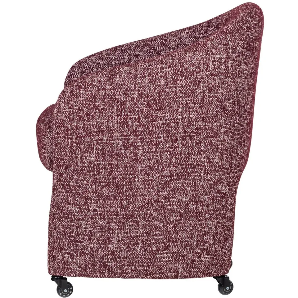 WOOOD Cordo eetkamerstoel met wielen bordeaux, foto 2