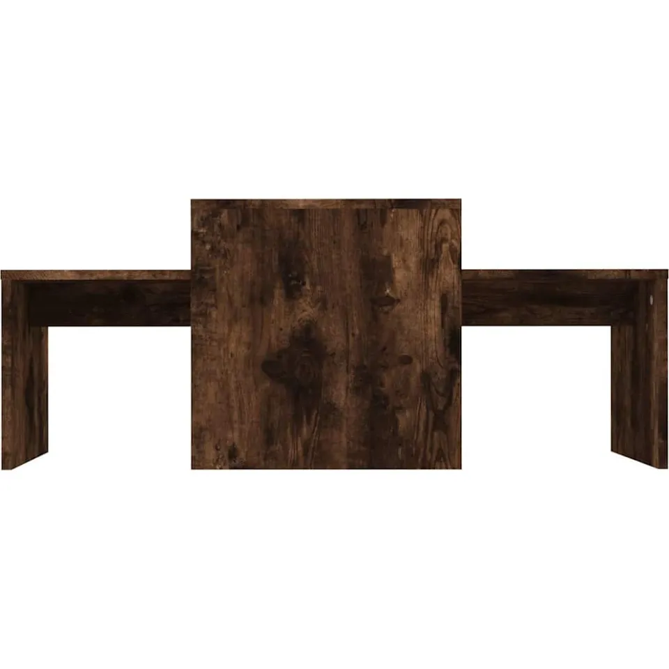 vidaXL Salontafelset 100x48x40 cm bewerkt hout gerookt eikenkleurig Bruin