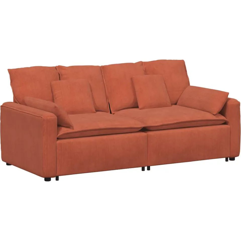 vidaXL Modulaire bank met kussens rood oranje, foto 3