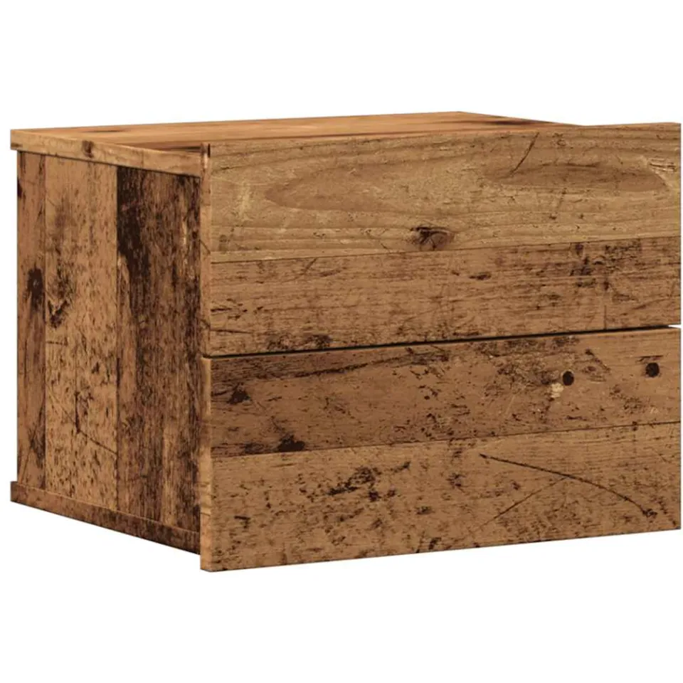 vidaXL Nachtkastjes 2 st wandgemonteerd 40x32x30 cm oud houtkleurig bruin, foto 4