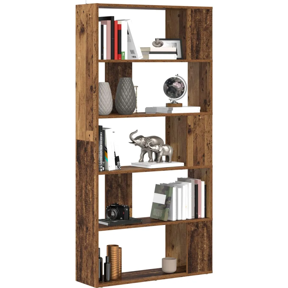 vidaXL Boekenkast 80 x 24 x 159 cm Bewerkt hout Oudhout Bruin