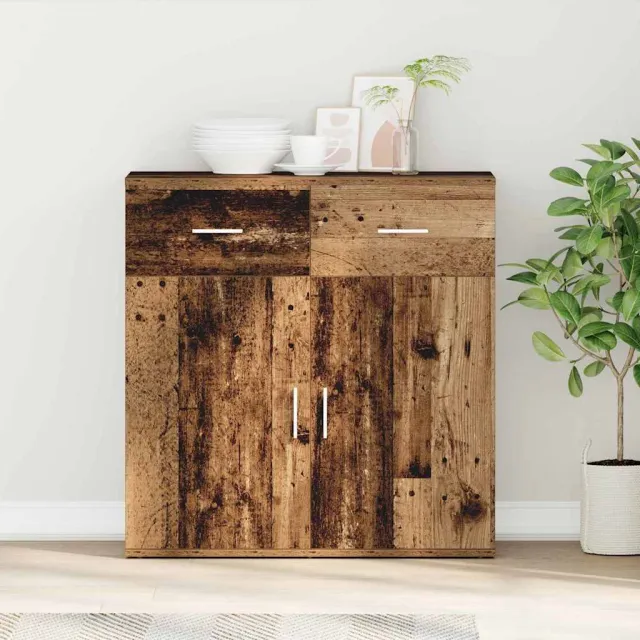 vidaXL Dressoir Oudhout 78 x 38 x 80 cm Bewerkt hout Bruin
