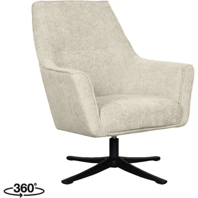 LABEL51 Tod Fauteuil - Naturel - Velvet - One Size- Met Armleuning