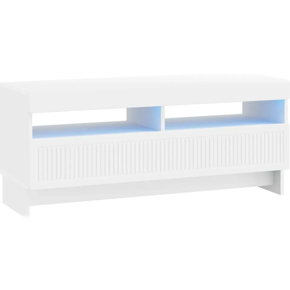vidaXL LED tv-meubel EDE 100 x 35 x 43 cm Wit Bewerkt hout