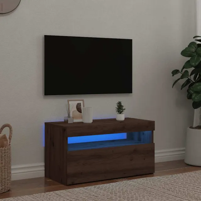 vidaXL Tv-meubel met LED 75x35x40 cm bewerkt hout artisanaal eiken, foto 2