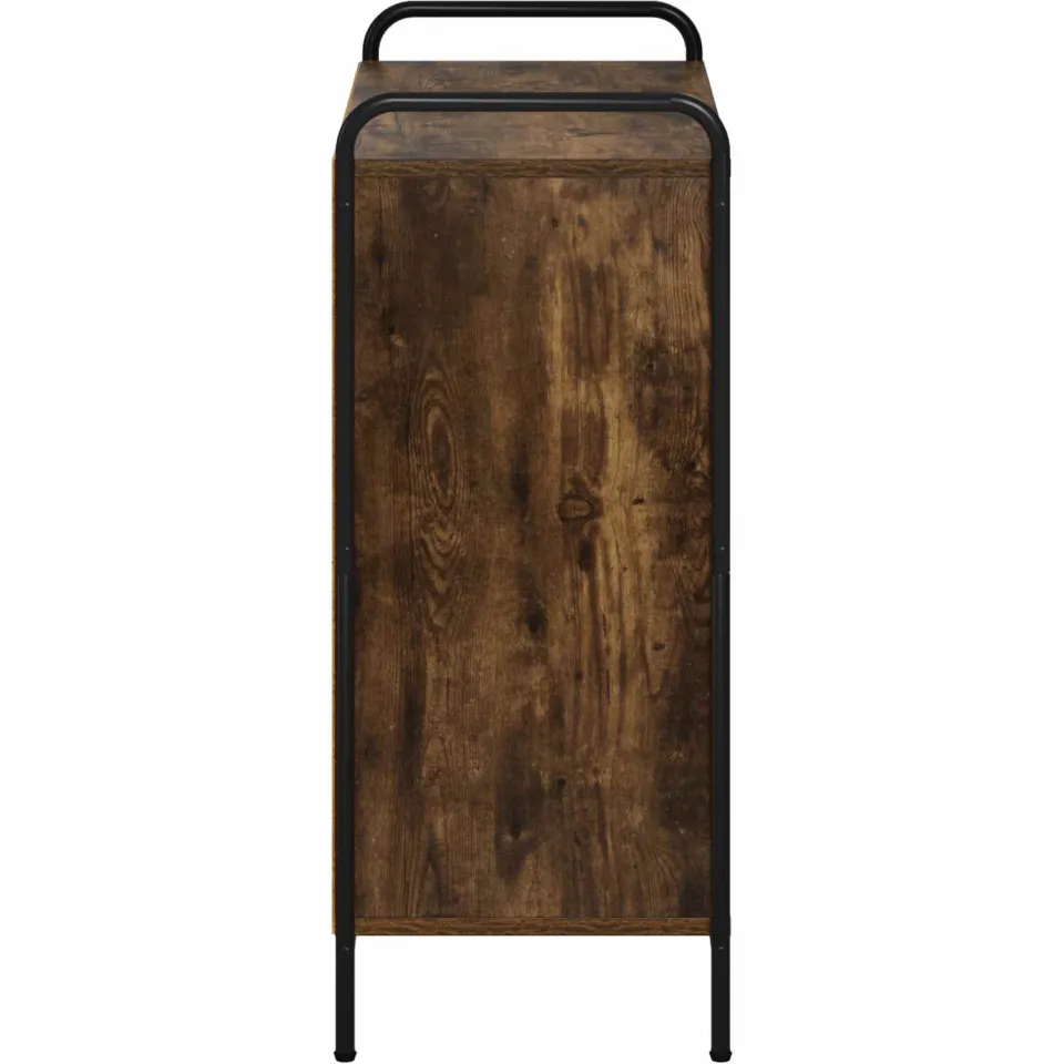 vidaXL Dressoir Gerookt eiken 97 x 33 x 81 cm Bewerkt hout, foto 4