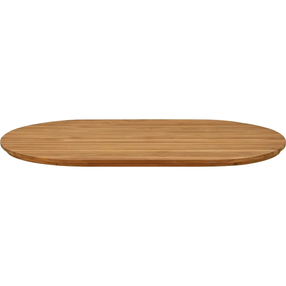 vidaXL Tafelblad 120 x 70 x 3,5 cm Ovaal Massief Teakhout Naturel Bruin