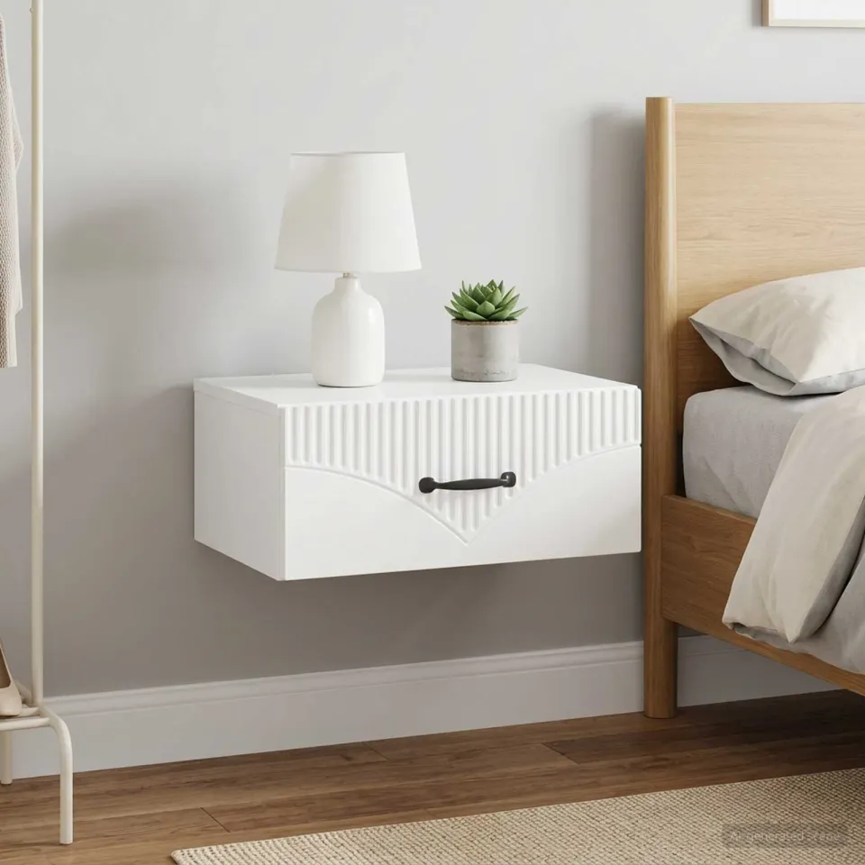 vidaXL Wandbeugel Bedkast 2 st Hoogglans Wit 49 x 34,5 x 20 cm, foto 4