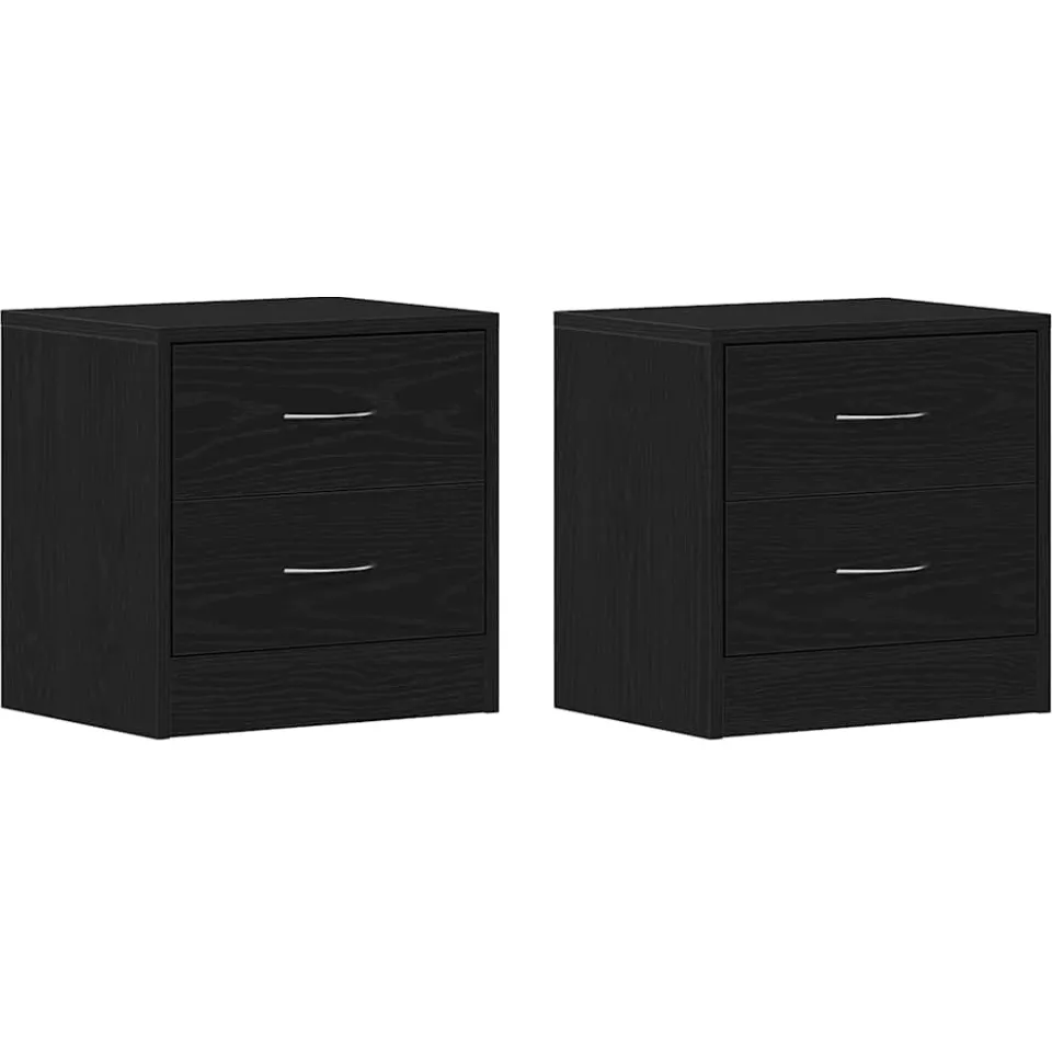 vidaXL Nachtkastjes 2 st 40x30x40 cm spaanplaat zwart eikenkleurig