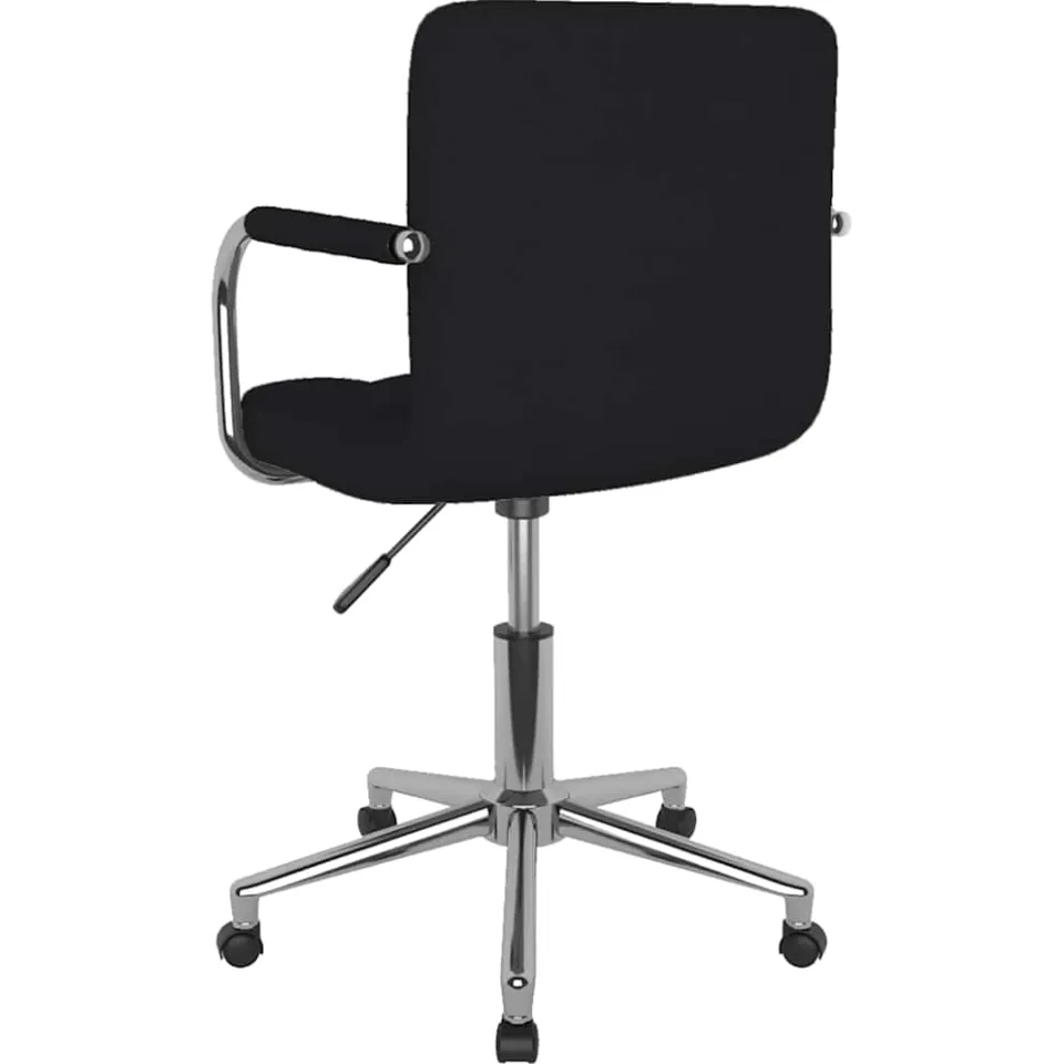 vidaXL Eetkamerstoel draaibaar stof zwart, foto 2