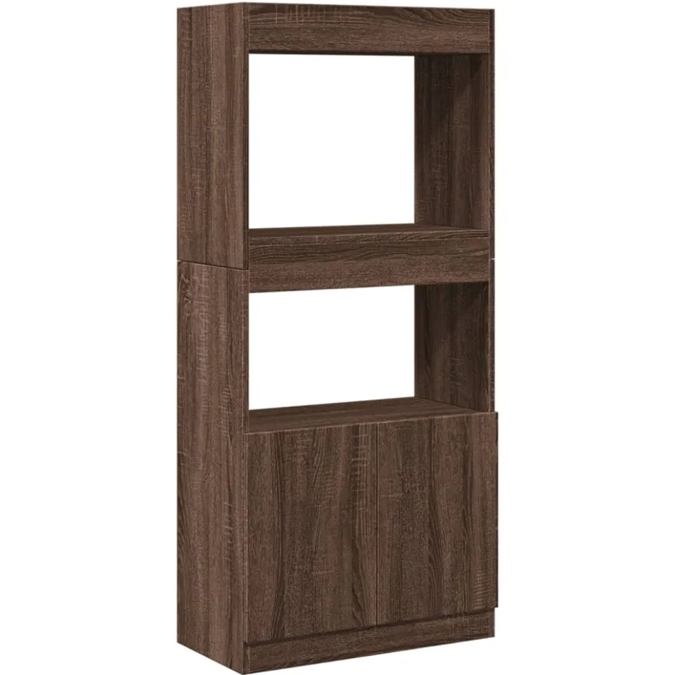 vidaXL Hoge kast 63x33x140 cm bewerkt hout bruin eikenkleurig, foto 3