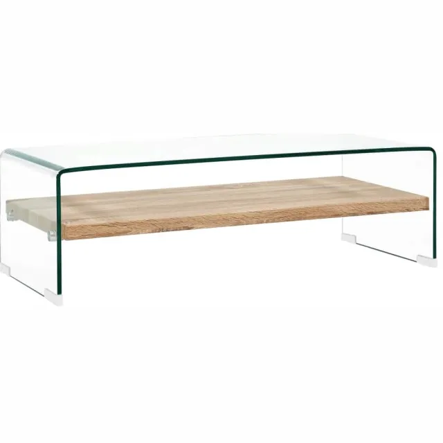 vidaXL Salontafel 98x45x31 cm gehard glas transparant transparent, foto 2