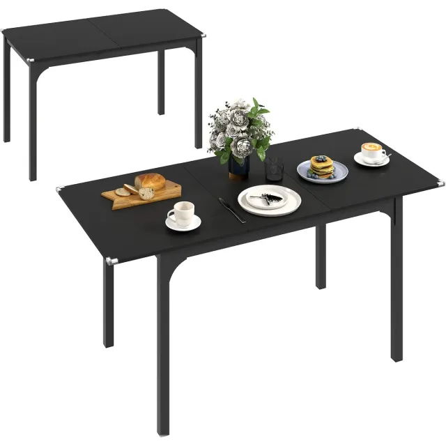Homcom Opklapbare eettafel-spaanplaat-120x60x76,5cm-grijs