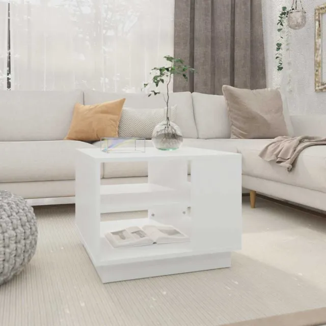 vidaXL Salontafel 55x55x43 cm bewerkt hout wit, foto 2
