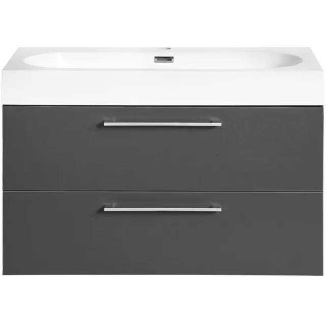 Differnz Badkamermeubelset Differnz Somero Met Keramiek Wastafel 60 cm Antraciet