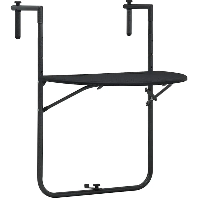 vidaXL Balkontafel hangend 60x64x83,5 cm rattan-look kunststof zwart, foto 2