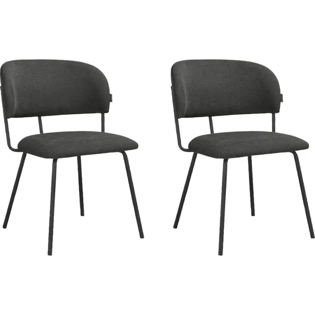 Notio Living Claudia-Eetkamerstoel - 2 Pack - Antraciet Grijs
