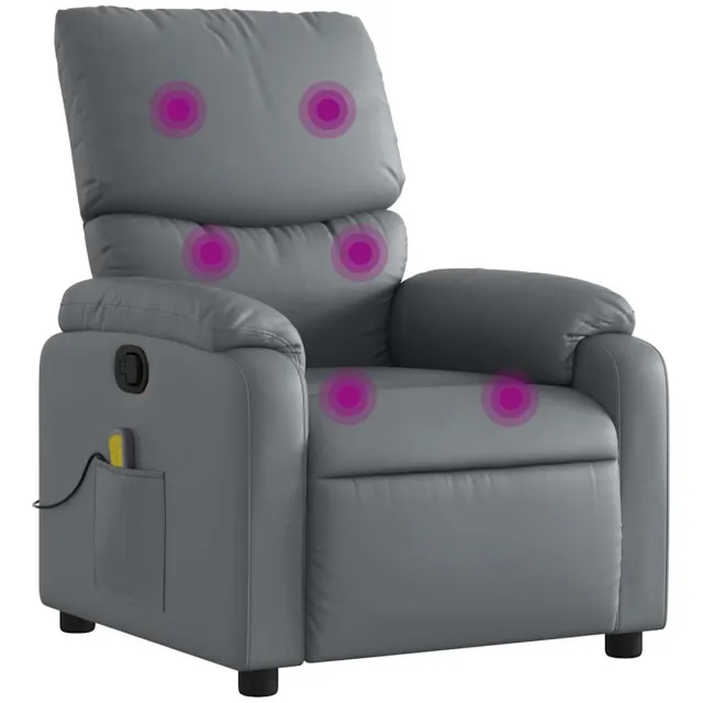vidaXL Massagestoel - van - grijs - kunstleer