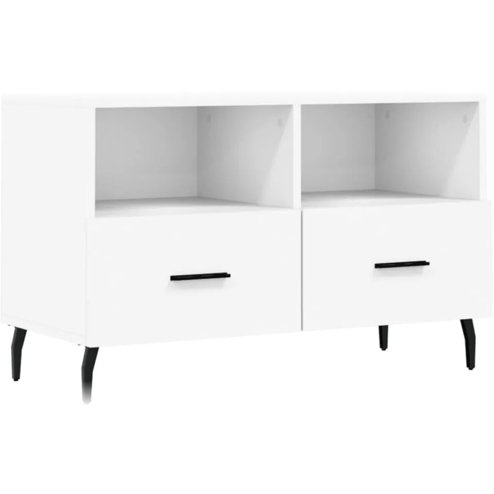 vidaXL Tv-meubel 80x36x50 cm bewerkt hout wit, foto 3