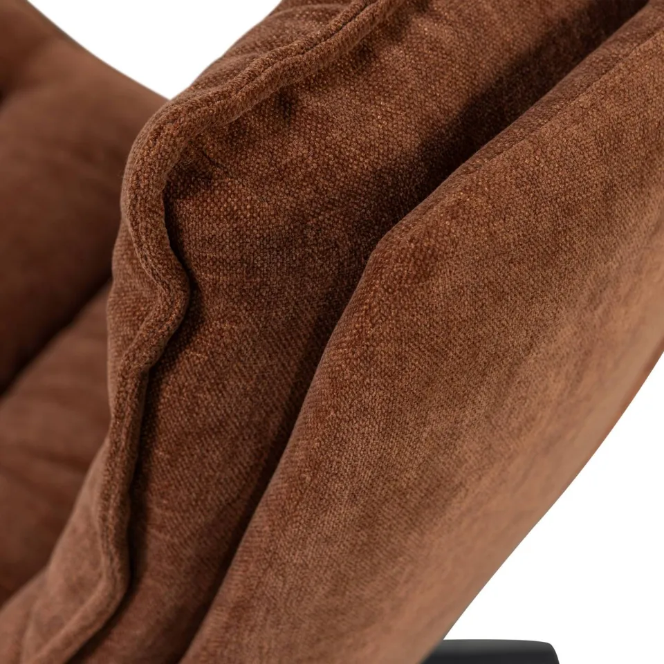 WOOOD Kube Draaifauteuil Met Hocker - Chenille stof - Naturel, foto 6