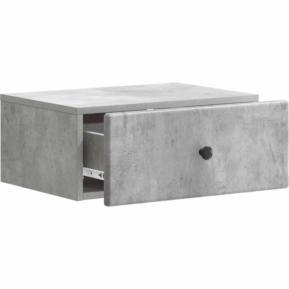 vidaXL Wandbeugel Bedkast Betongrijs 49 x 34,5 x 20 cm Bewerkt hout grijs, foto 3
