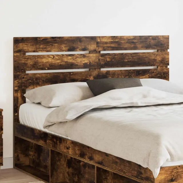 vidaXL Hoofdbord Gerookt eiken Bewerkt hout Bruin